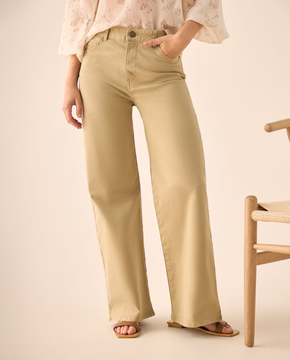Pantalón Wide Leg Beige con Tiro Alto - Beige 34_639G022_BEI161110_3