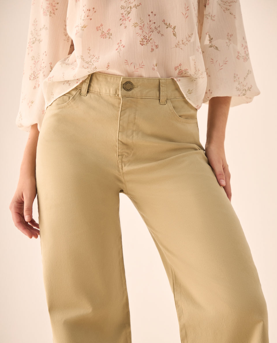 Pantalón Wide Leg Beige con Tiro Alto - Beige 34_639G022_BEI161110_4