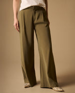 Pantalón Wide Leg Verde con Cordón Ajustable - Verde