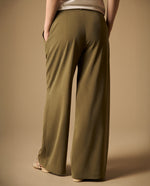 Pantalón Wide Leg Verde con Cordón Ajustable - Verde