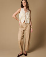 Pantalón recto tiro medio - Beige 34_639H002_BEI161315_0