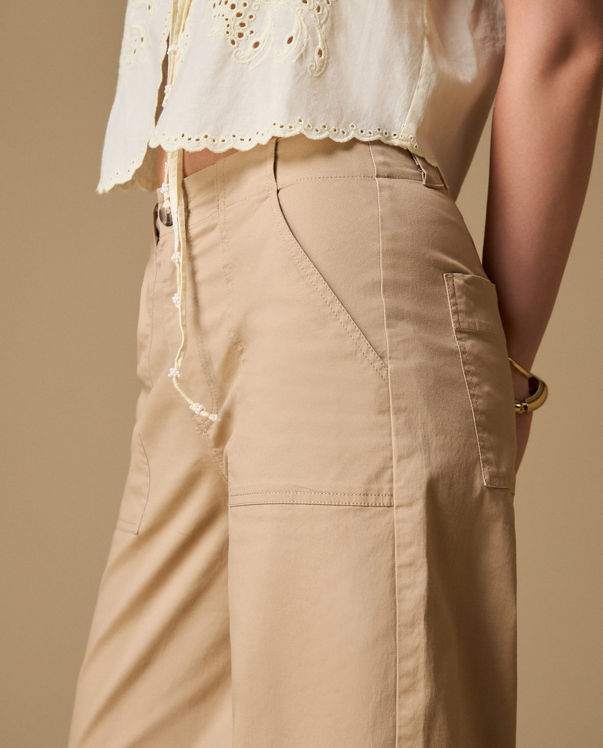 Pantalón recto tiro medio - Beige 34_639H002_BEI161315_6