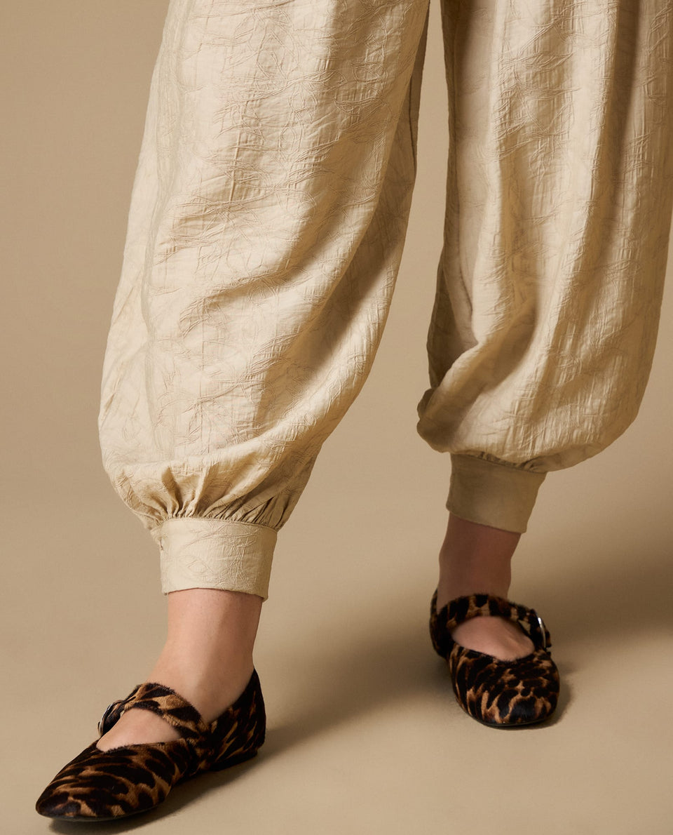 Pantalón Barrel Textura Monocromático - Beige 34_639H060_BEI131105_4