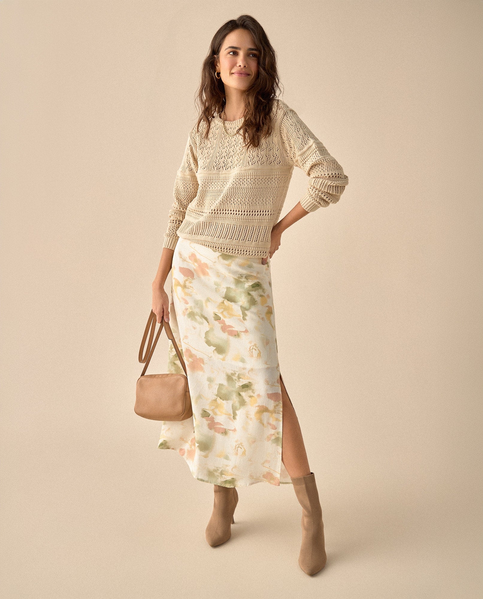 Falda con aberturas en costados para mujer - Amarillo 34_641G000_AMA130932_0