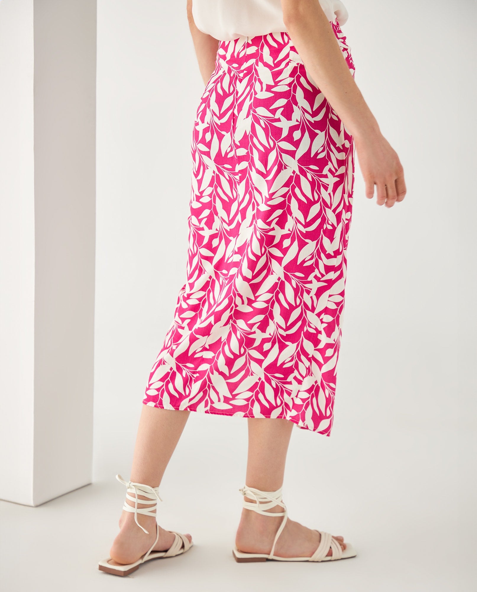 Falda midi estampada para mujer - Rosa 34_642F002_ROS172034_4