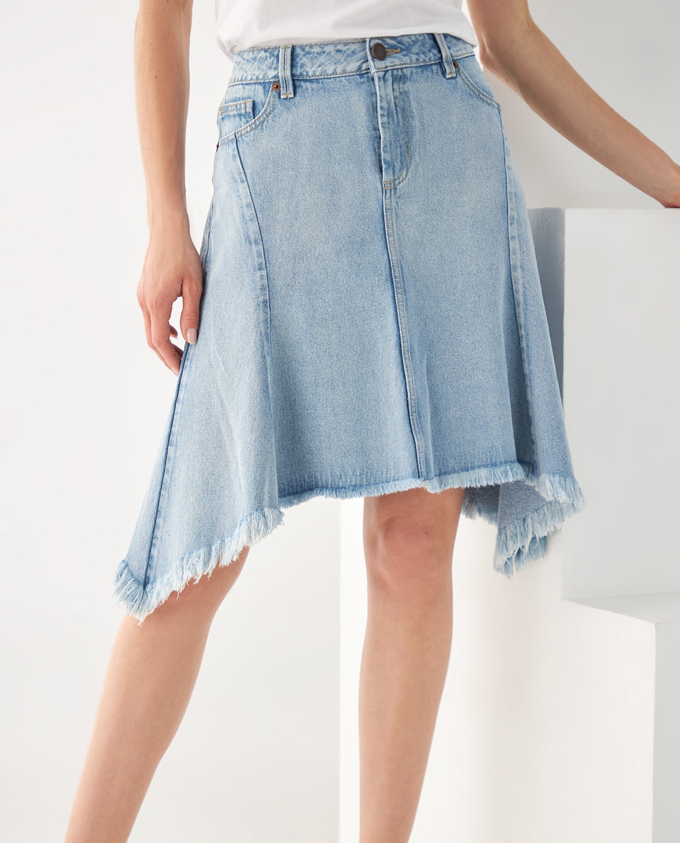 Falda corta en denim para mujer - Azul 34_642F003_AZU114604_3