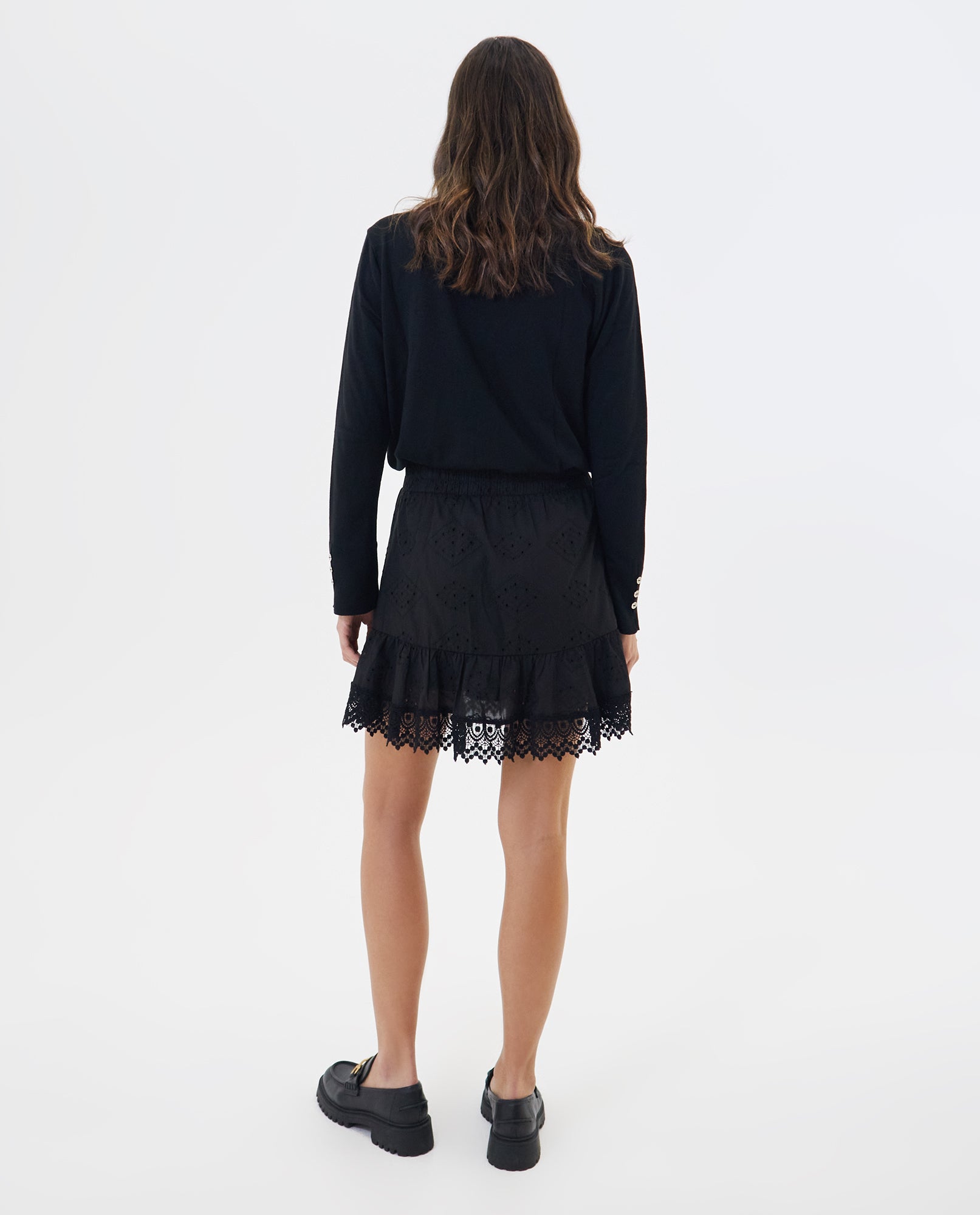 Falda corta con boleros para mujer - Negro 34_642F069_NEG193713_3