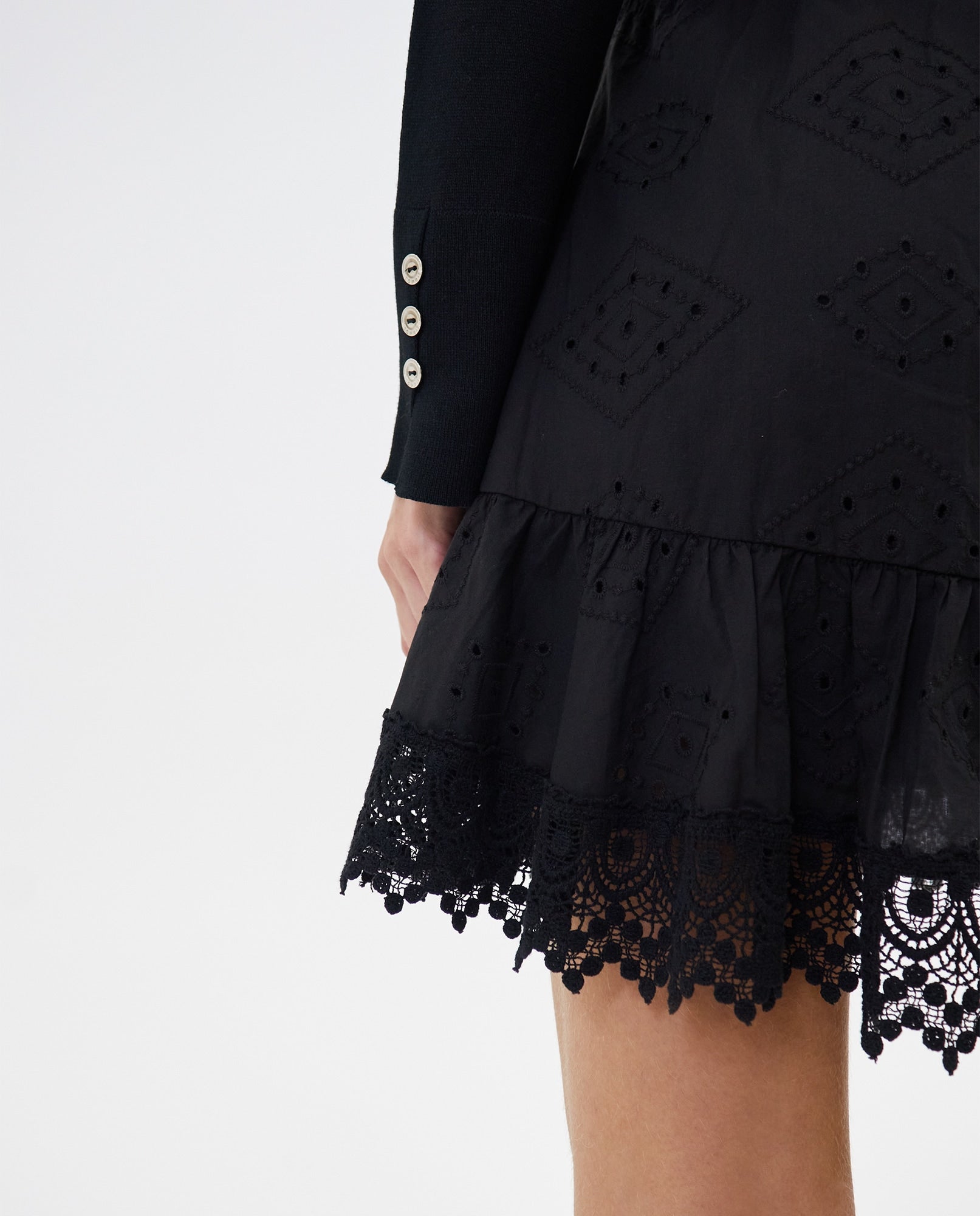 Falda corta con boleros para mujer - Negro 34_642F069_NEG193713_5