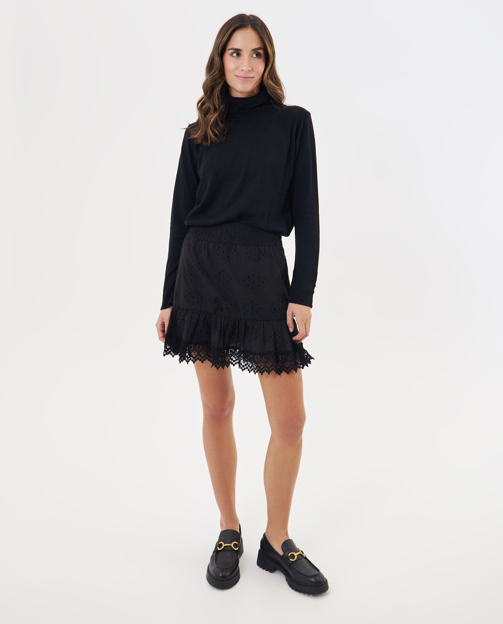 Falda corta con boleros para mujer - Negro 34_642F069_NEG193713_6