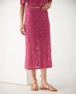 Falda midi para mujer - Rosa
