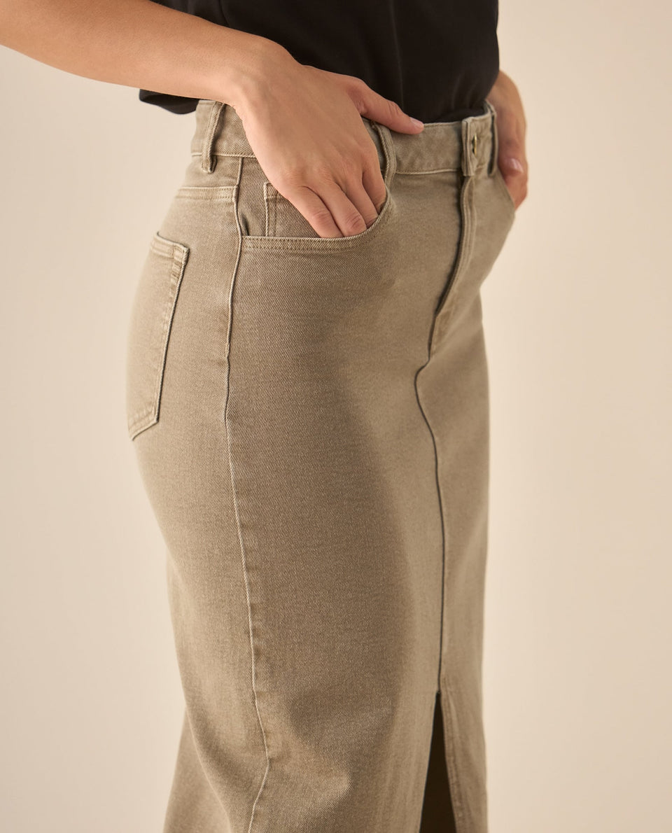 Falda larga cinco bolsillos para mujer - Gris 34_643G003_GRI171112_5