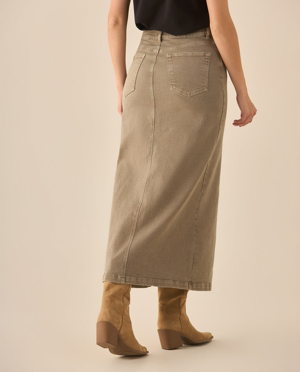 Falda larga cinco bolsillos para mujer - Gris 34_643G003_GRI171112_6