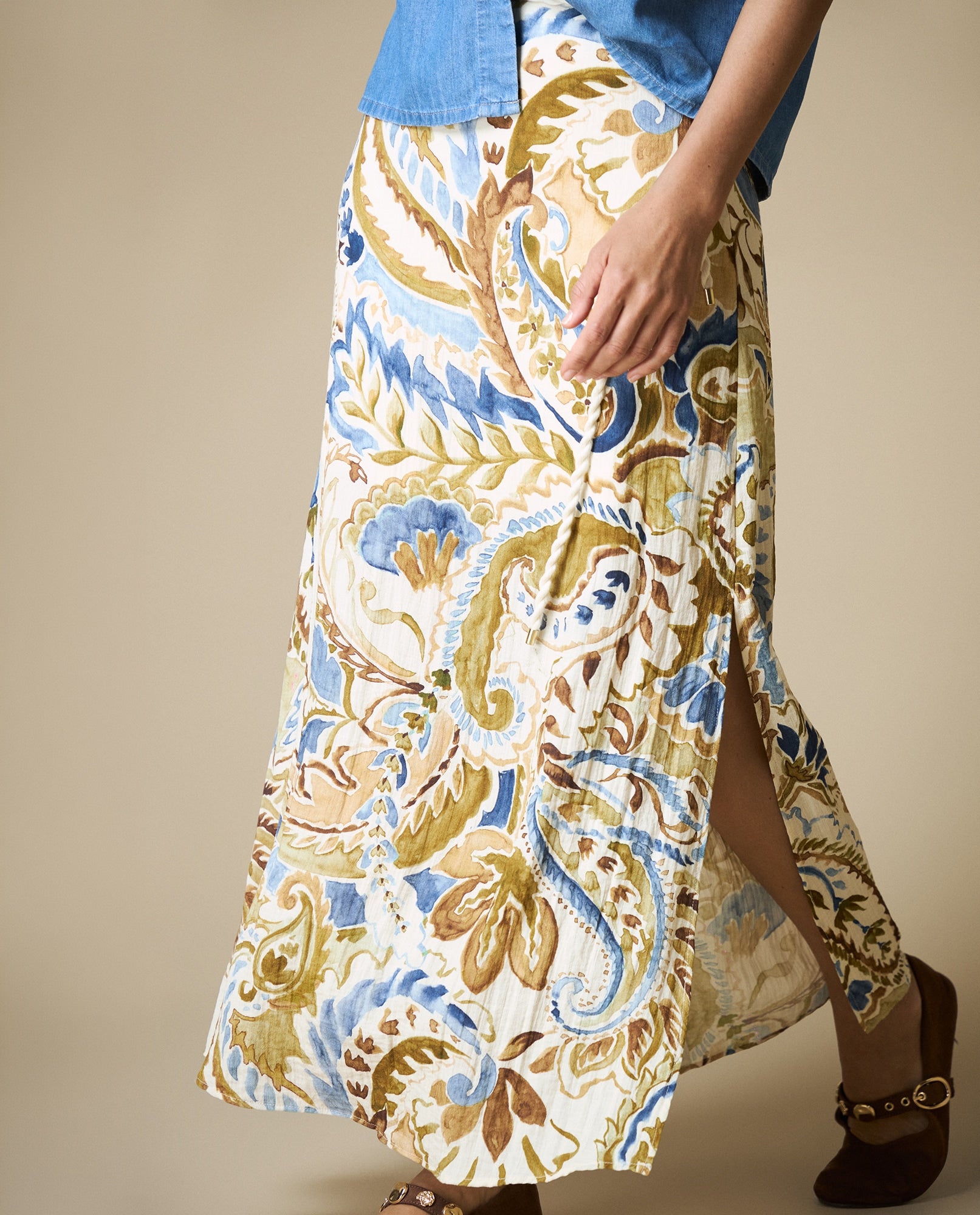 Falda larga estampada - Crudo 34_643H001_CRU114302_5