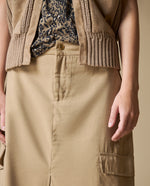 Falda larga recta con botones - Beige 34_643H010_BEI171022_4