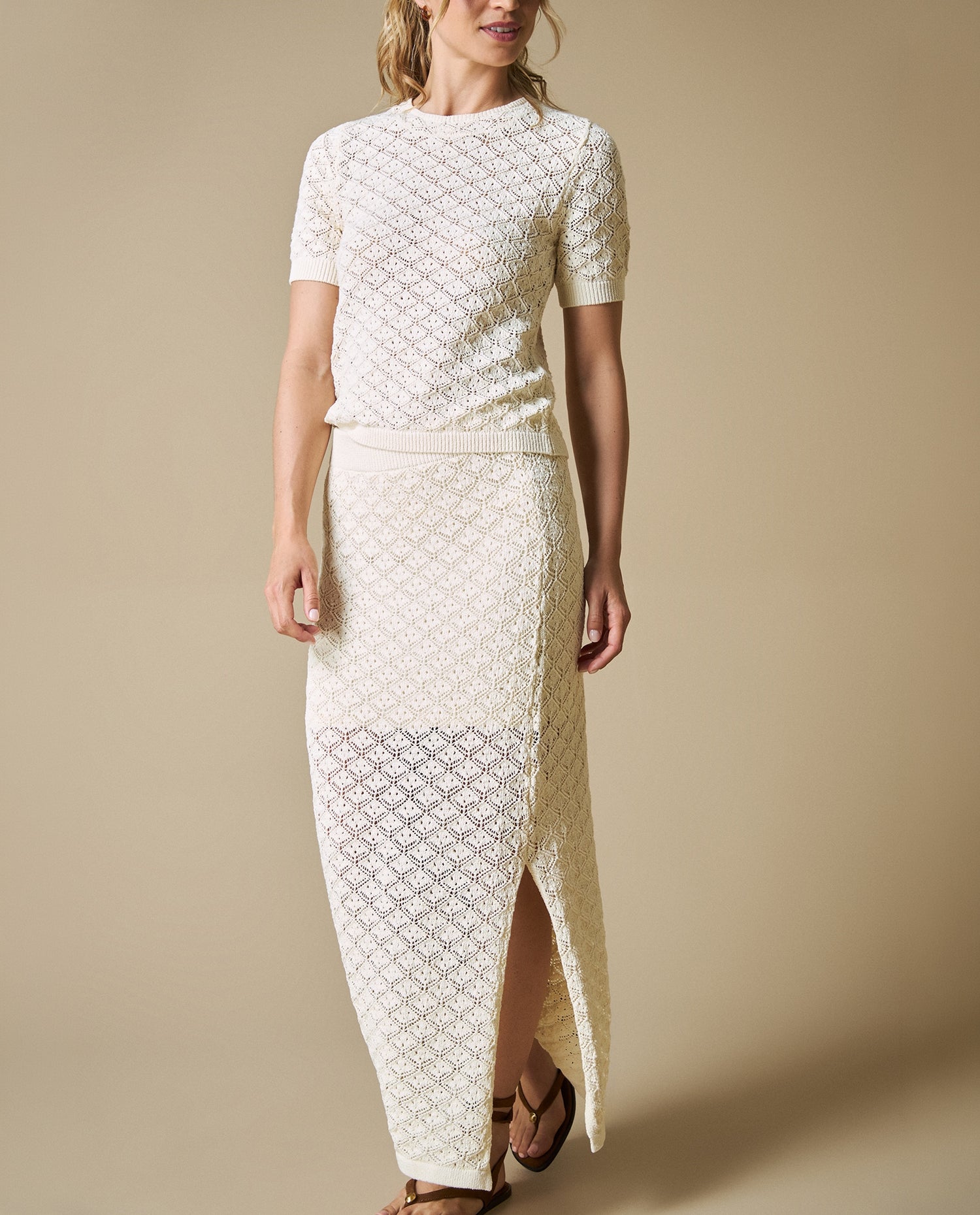 Falda larga Esprit - Crudo