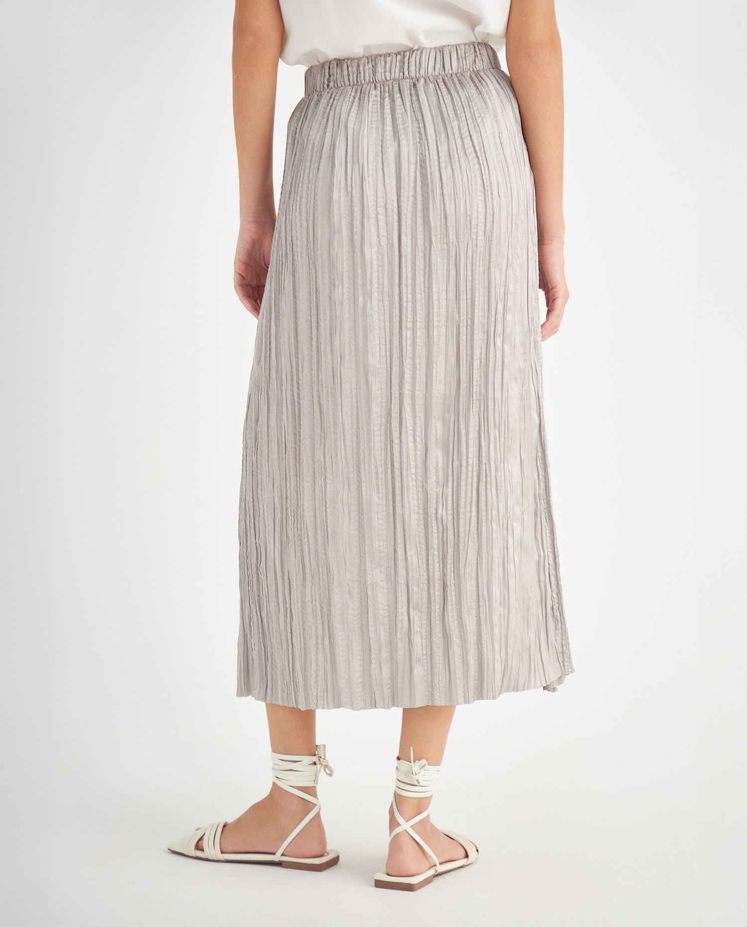 Falda con abertura en costado para mujer - Gris