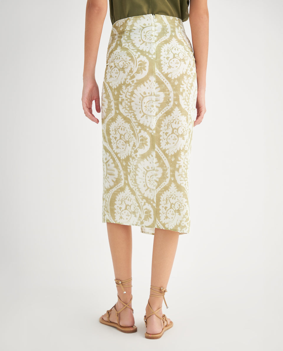 Falda con abertura en frente para mujer - Verde 34_649F004_VER170535_4