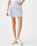 Falda con efecto metalizado para mujer - Azul