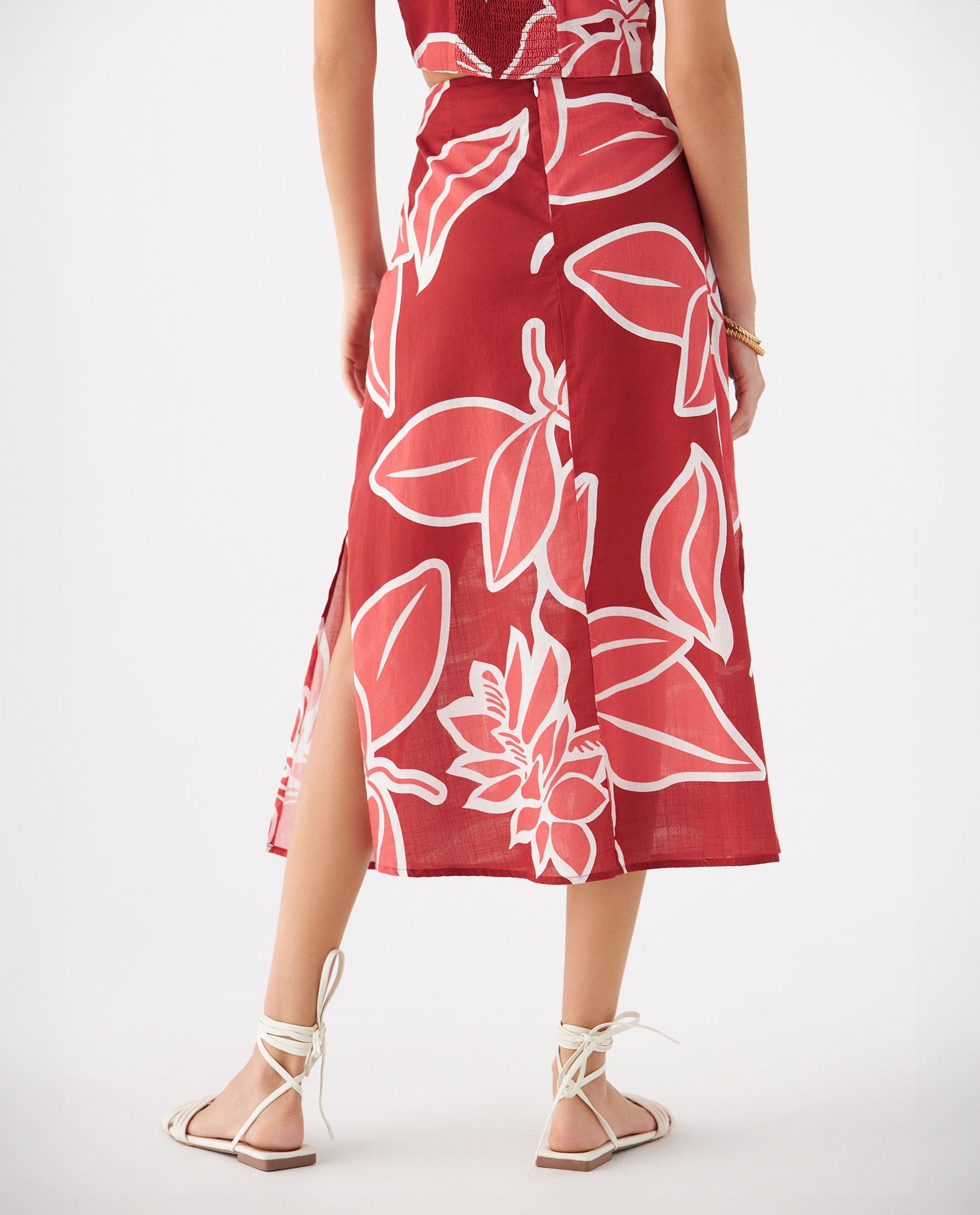 Falda con estampado de flores para mujer - Rosa 34_649F012_ROS171644_4