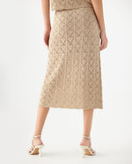Falda larga tejida para mujer - Beige