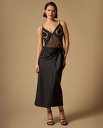 Falda Wrap Negra con Cintura Elástica - Negro