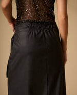 Falda Wrap Negra con Cintura Elástica - Negro