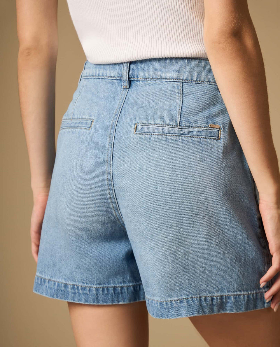 Short con pliegues silueta cómoda - Azul 34_652H010_AZU134110_4