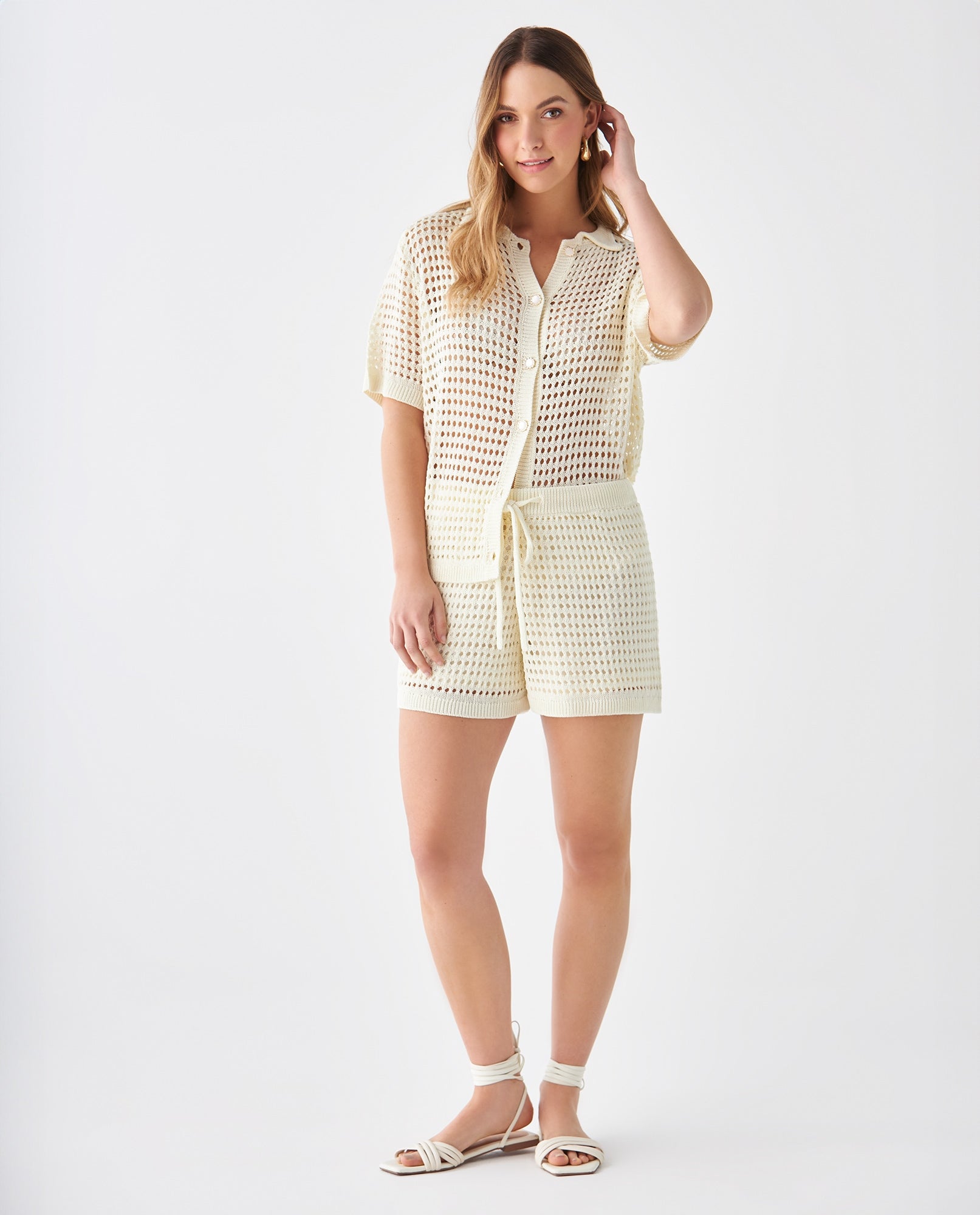 Short tejido para mujer - Crudo 34_659F200_CRU111001_6