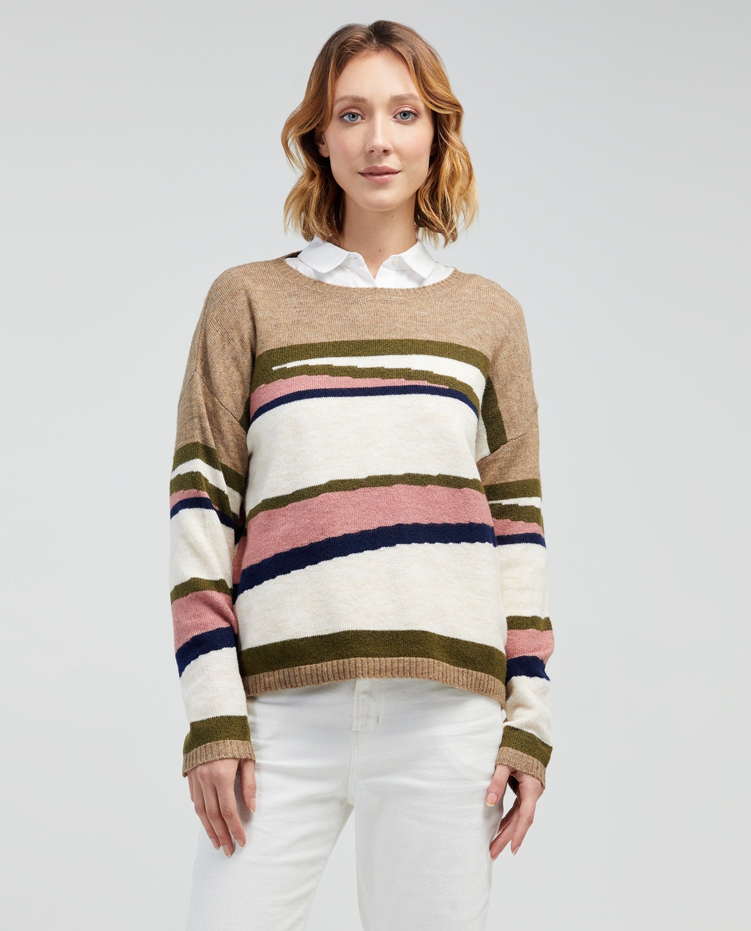 Buzo cuello redondo para mujer - Crudo