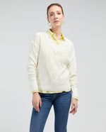 Buzo tejido cuello en V para mujer - Crudo