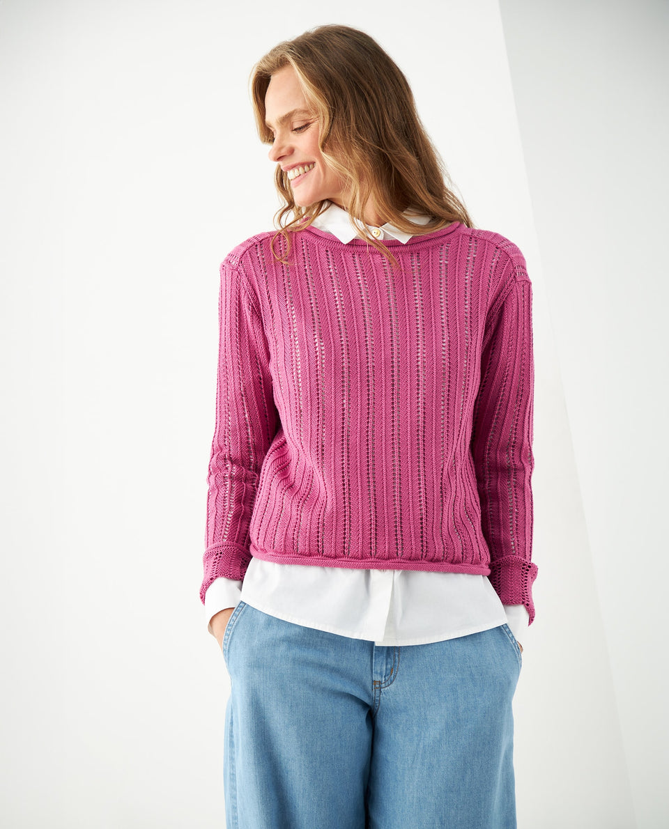 Buzo tejido de cuello redondo para mujer - Rosa 34_661F104_ROS162126_3