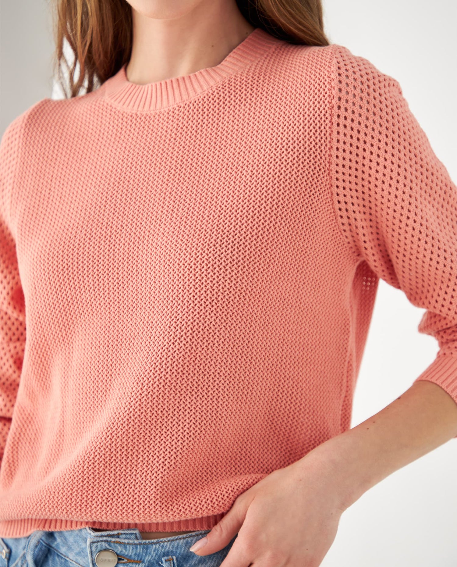 Buzo tejido clásico para mujer - Rosa