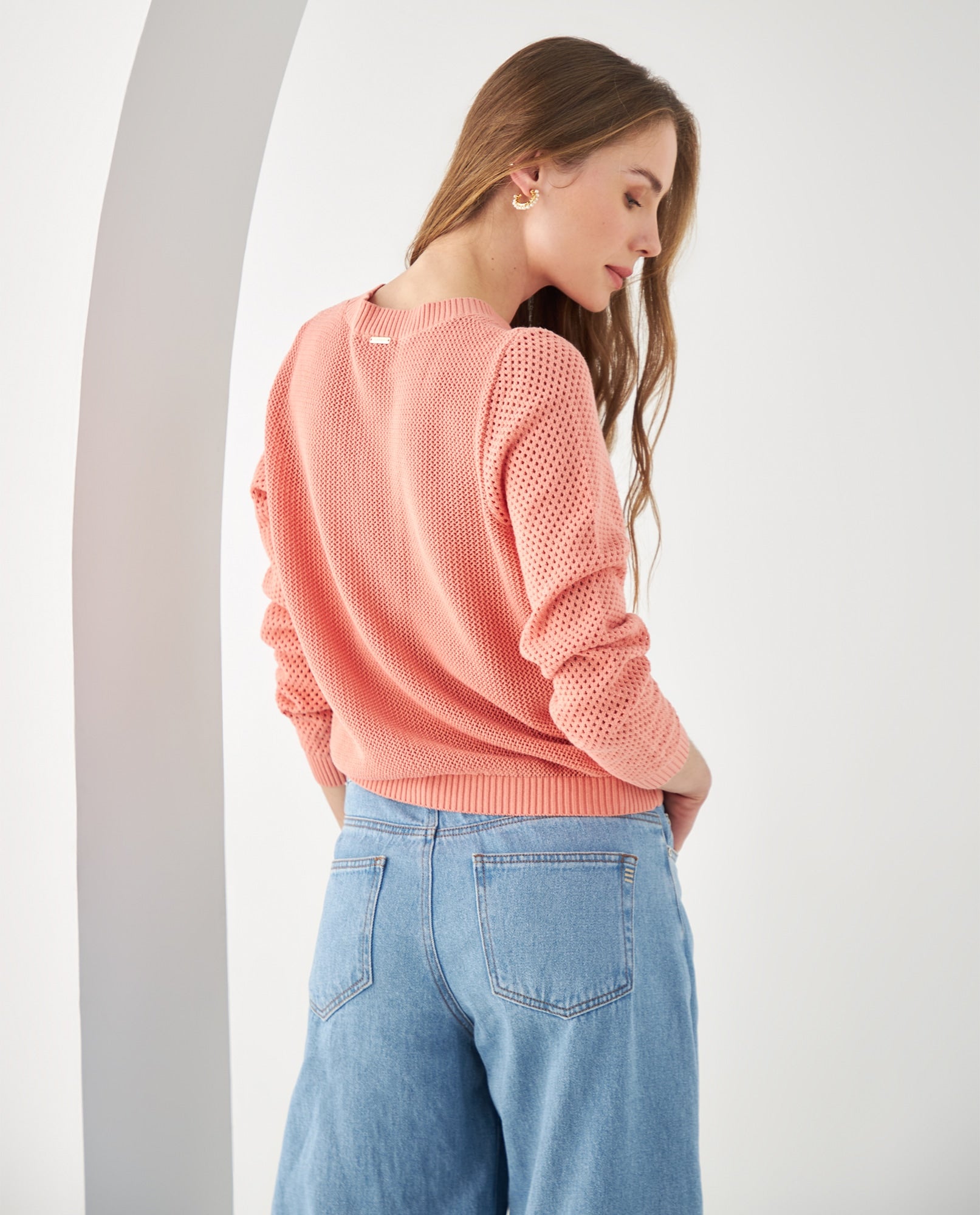 Buzo tejido clásico para mujer - Rosa 34_661F200_ROS112511_4