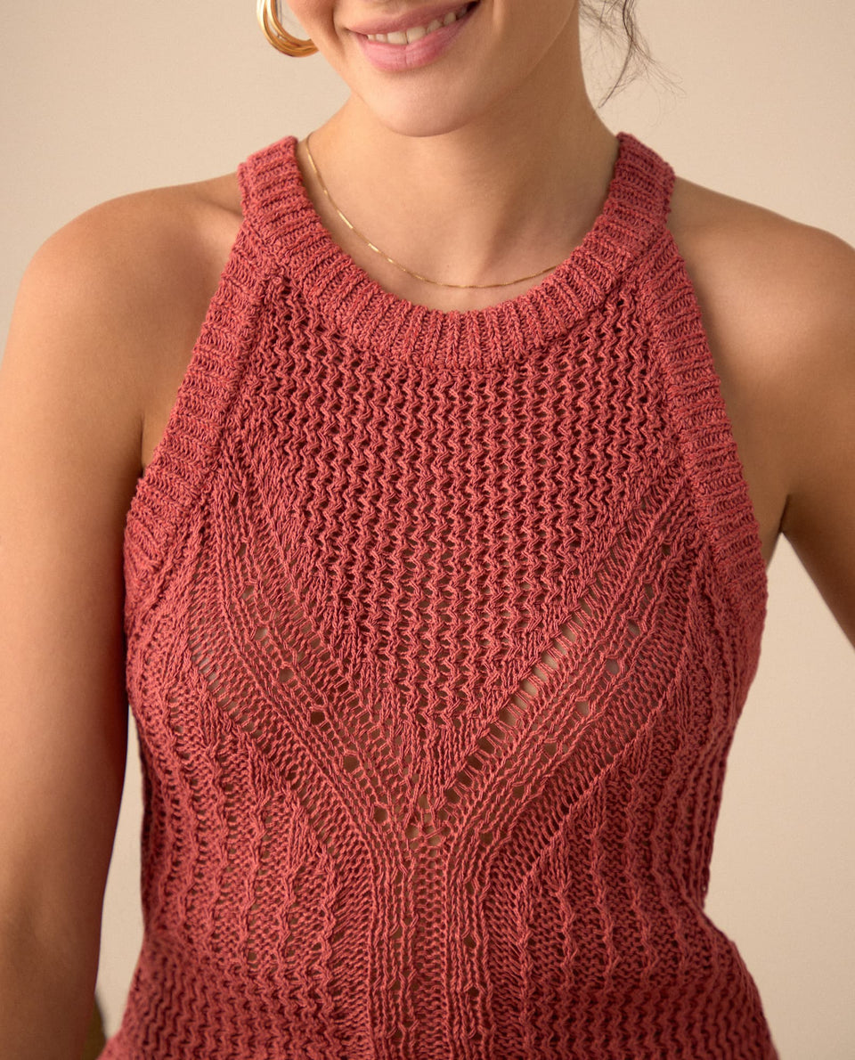 Camisa tejida manga sisa para mujer - Rojo 34_661G205_ROJ171563_3