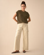 Chaleco tejido de diseño cerrado para mujer - Verde 34_661G211_VER145706_5
