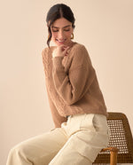Buzo tejido cerrado para mujer - Café 34_661G212_CAF151213_7