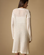 Cardigan tejido manga larga cuello redondo - Crudo