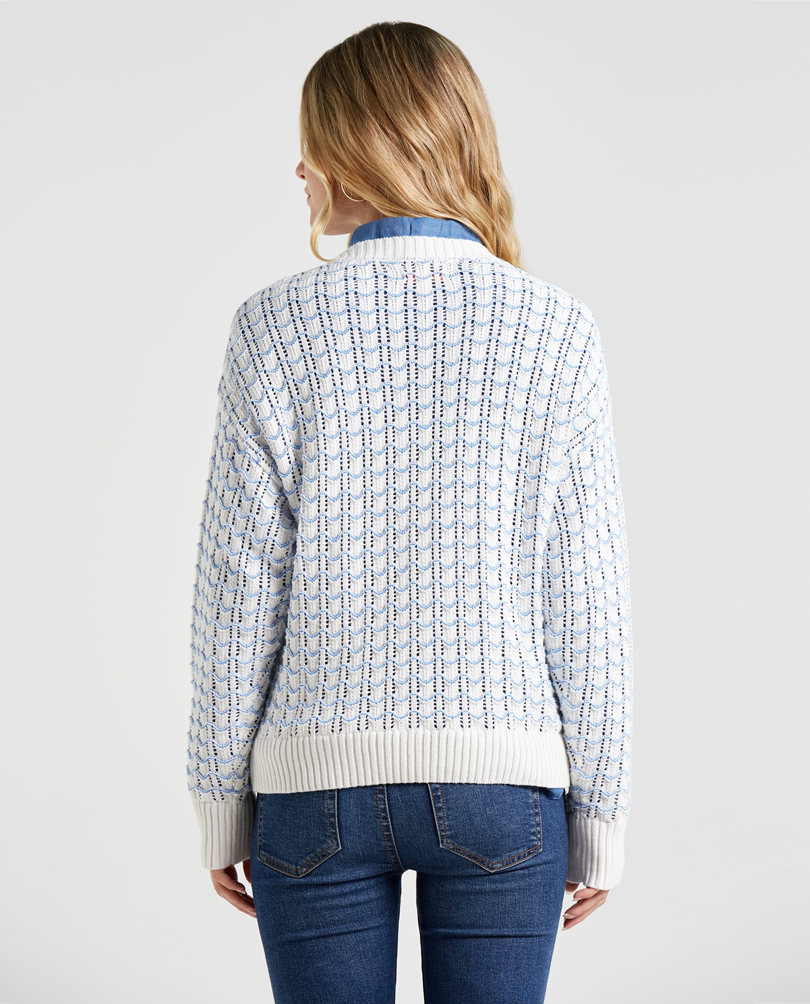 Suéter tejido desagujado para mujer - Crudo 34_662E204_A00948_5