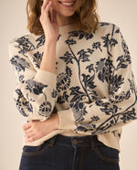 Suéter tejido con detalles de flores para mujer - Beige 34_662G120_BEI171022_3