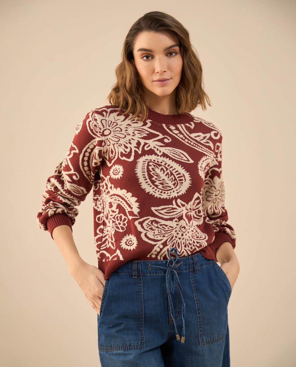 Buzo con diseños tejidos para mujer - Rojo 34_662G125_ROJ191617_3