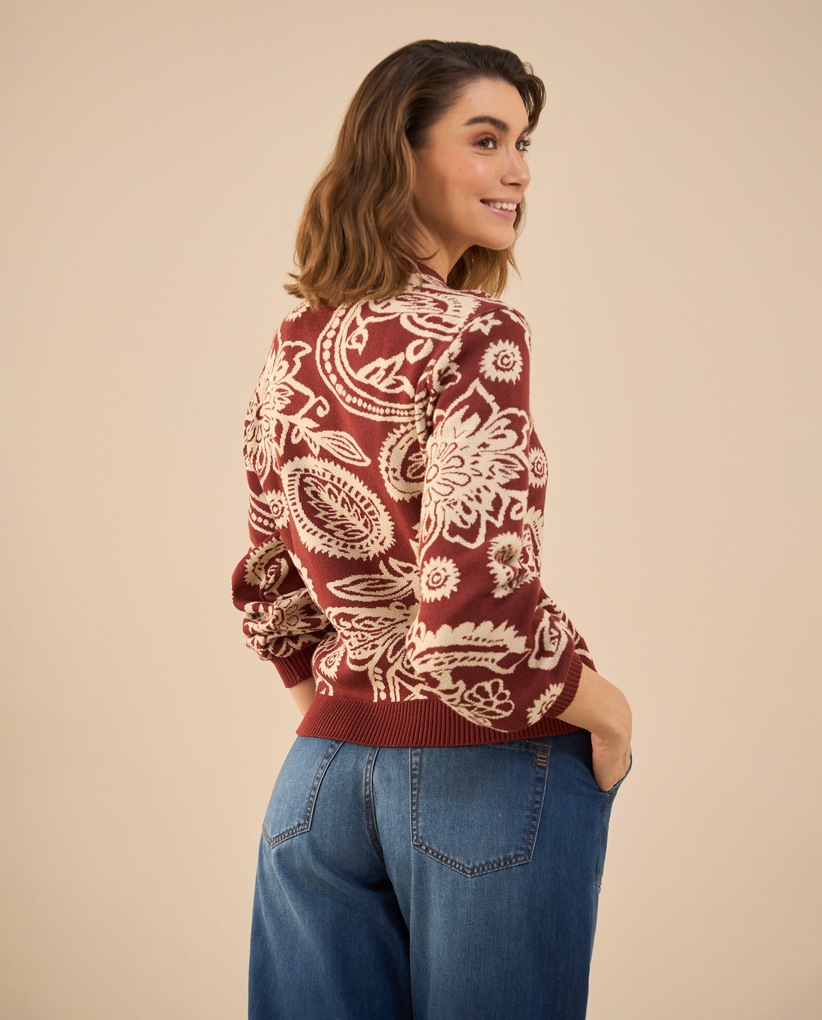 Buzo con diseños tejidos para mujer - Rojo 34_662G125_ROJ191617_4