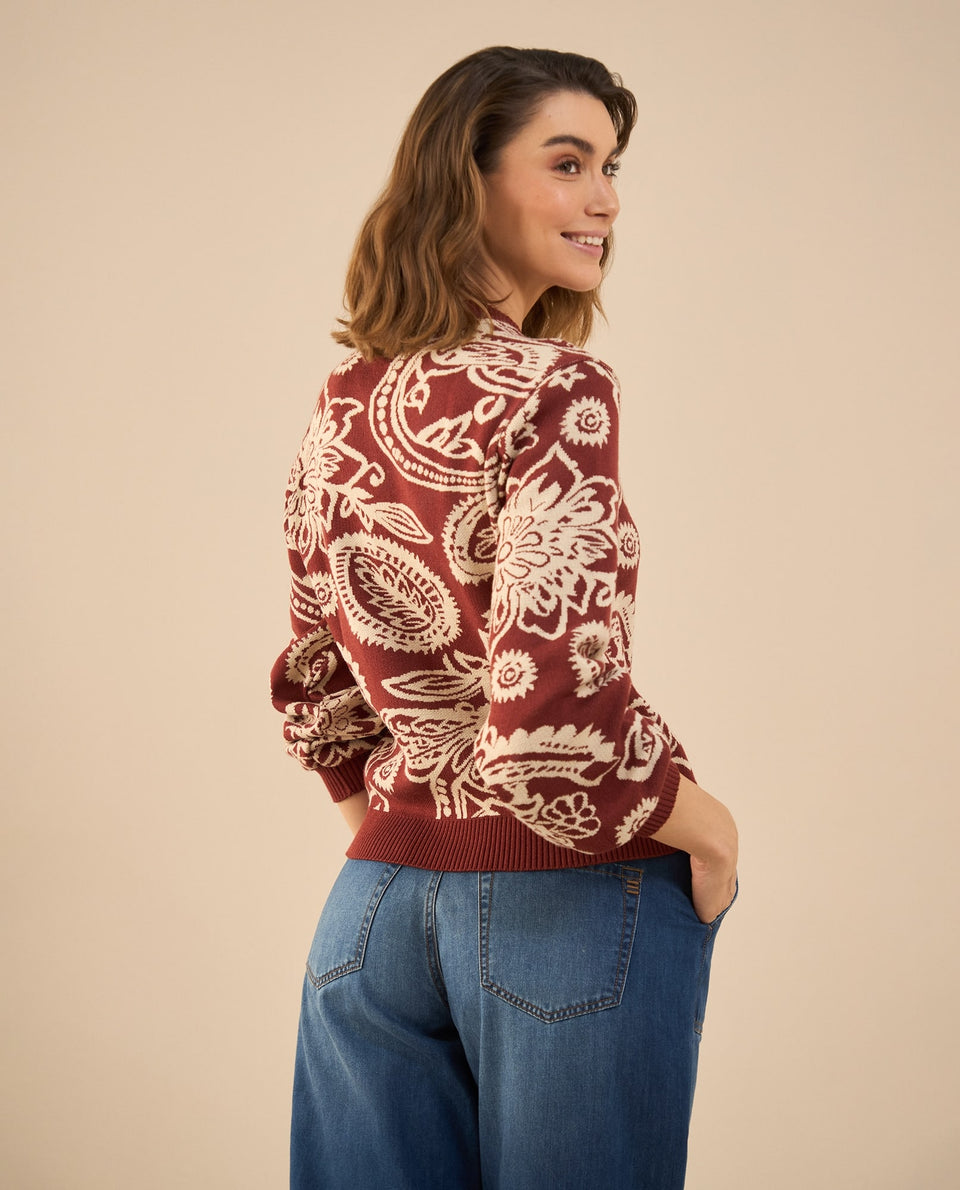 Buzo con diseños tejidos para mujer - Rojo 34_662G125_ROJ191617_4