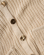 Chaleco tejido con botones decorativos cuello redondo - Crudo