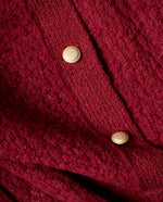 Suéter tejido con textura y botones dorados cuello redondo - Rojo