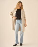 Cárdigan tejido de diseño abierto para mujer - Beige