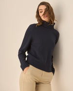 Buzo de cuello alto para mujer  - Azul