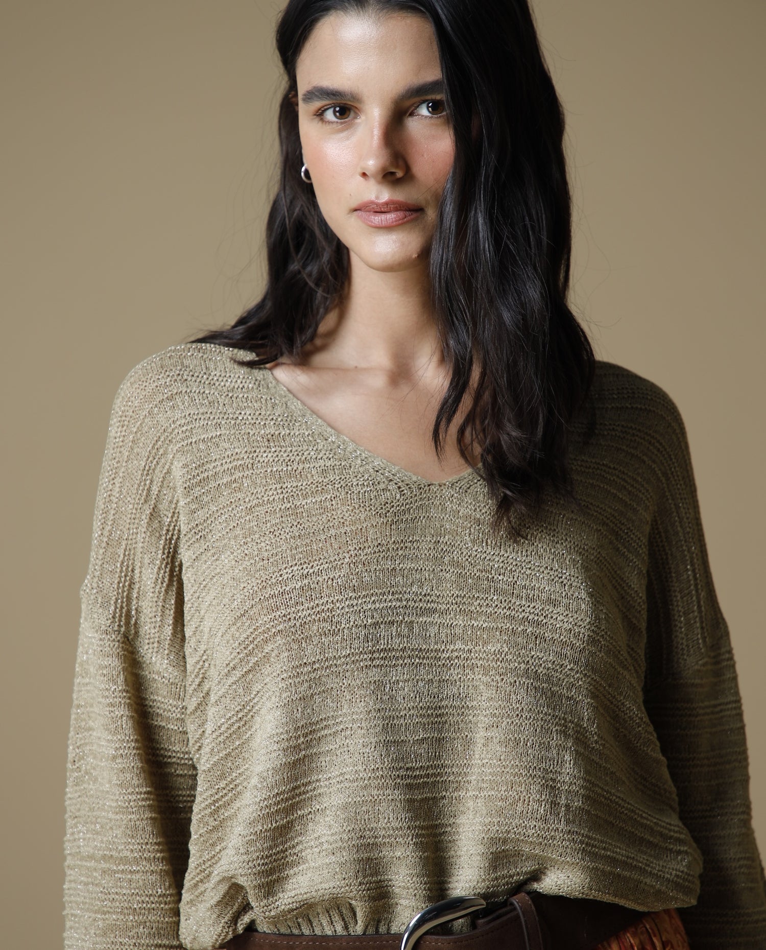 Suéter Tejido Cuello Redondo - Gris