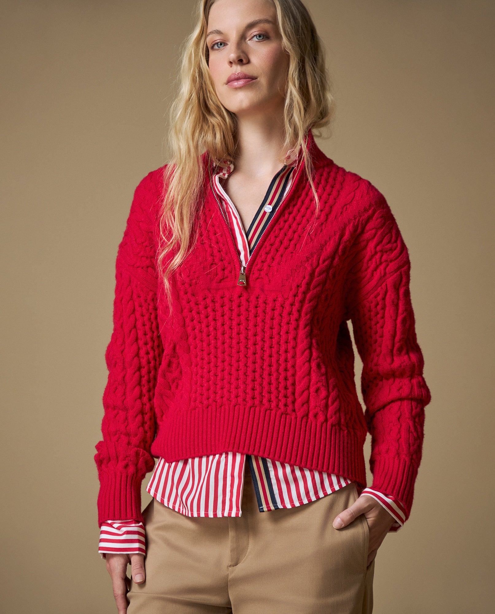 Suéter tejido cuello alto - Rojo 34_663H204_ROJ171537_4