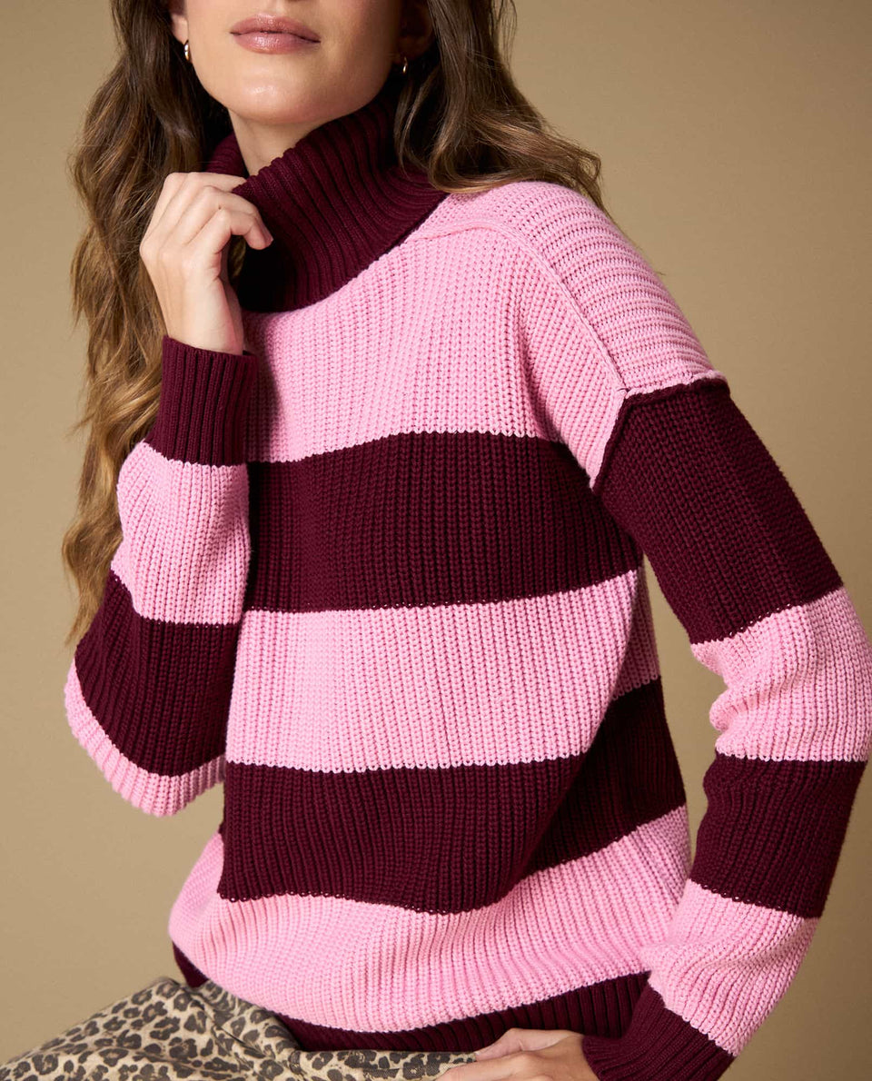 Suéter tejido cuello alto mujer - Rosa 34_663H246_ROS142311_3
