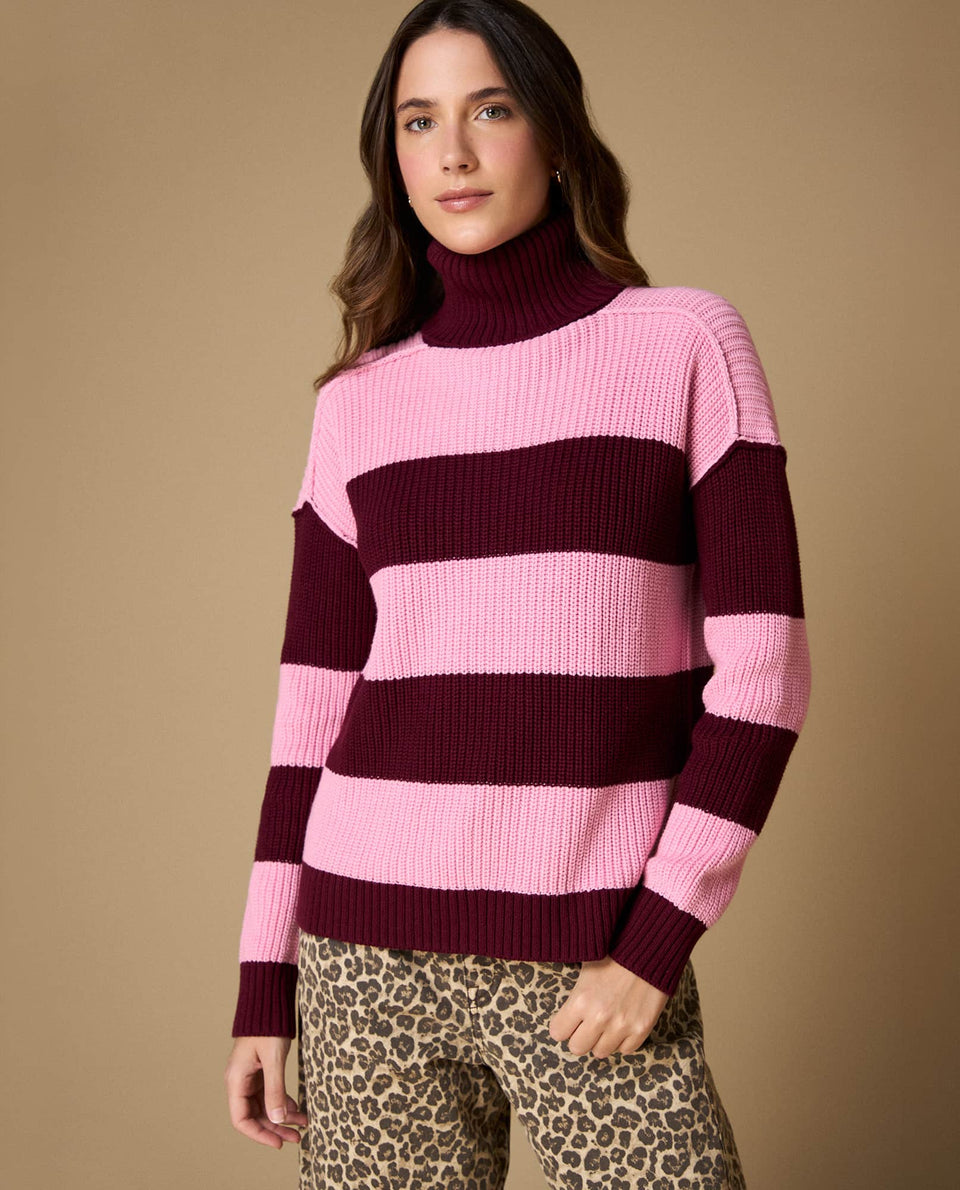 Suéter tejido cuello alto mujer - Rosa 34_663H246_ROS142311_5